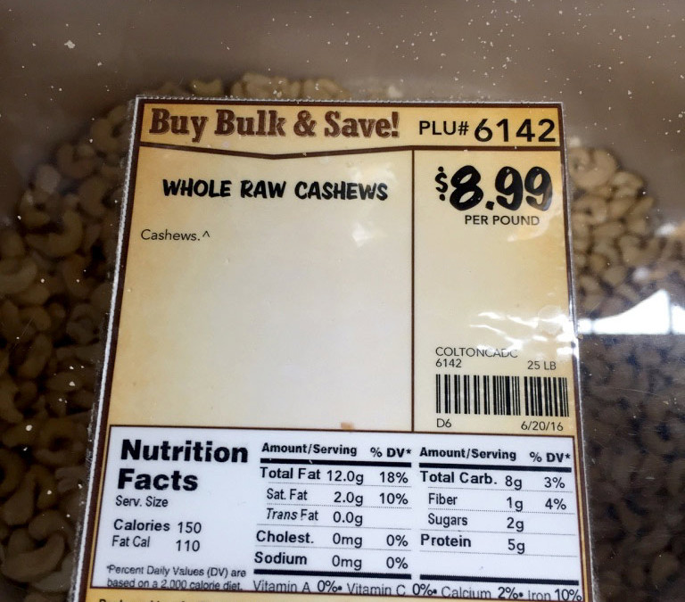Cashews – raw